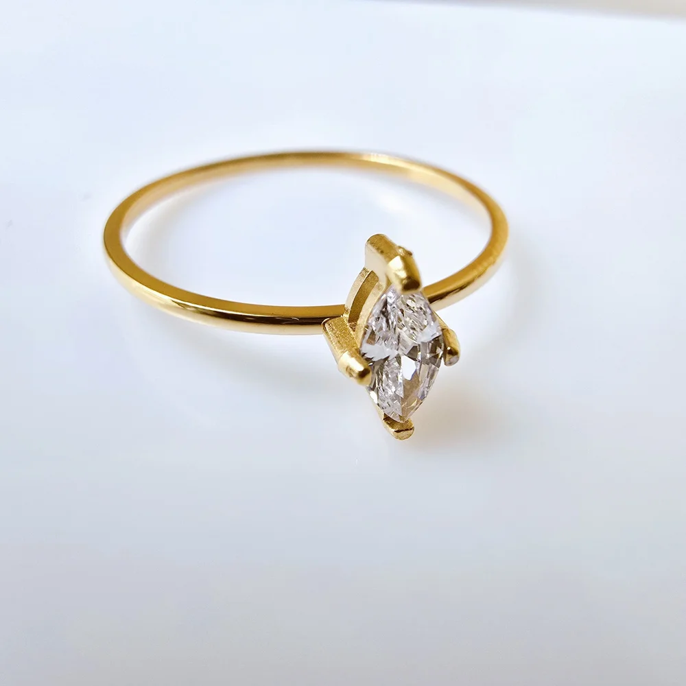 🏷NEW‎ Dainty 18K Gold-plated Marquise Ring